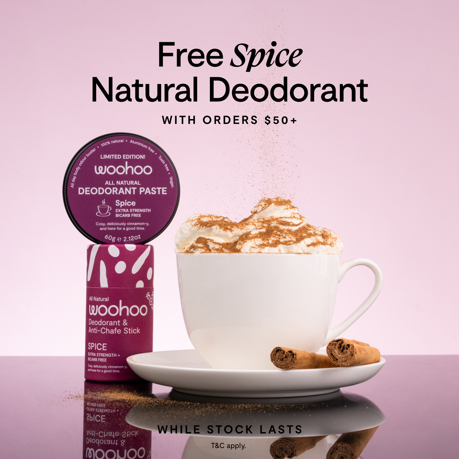 Free Spice Natural Deodorant with orders $50+