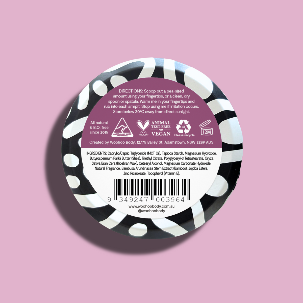 Woohoo Natural Deodorant Paste (Spice) 60g
