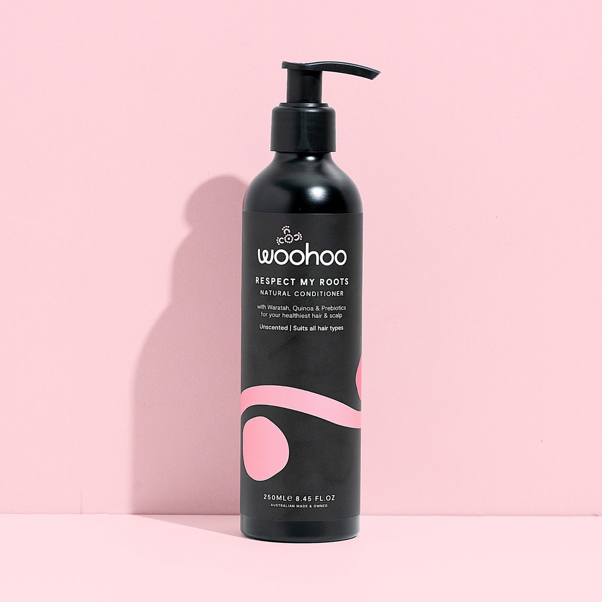 Woohoo Body Respect My Roots Natural Conditioner, 250ml recyclable aluminium pump bottle - sulphate and silicone free