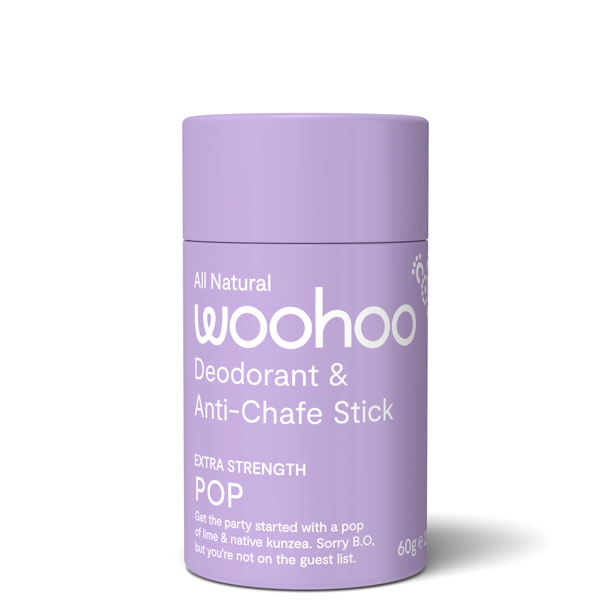 Woohoo Natural Deodorant &amp; Anti-Chafe Stick (Pop) 60g