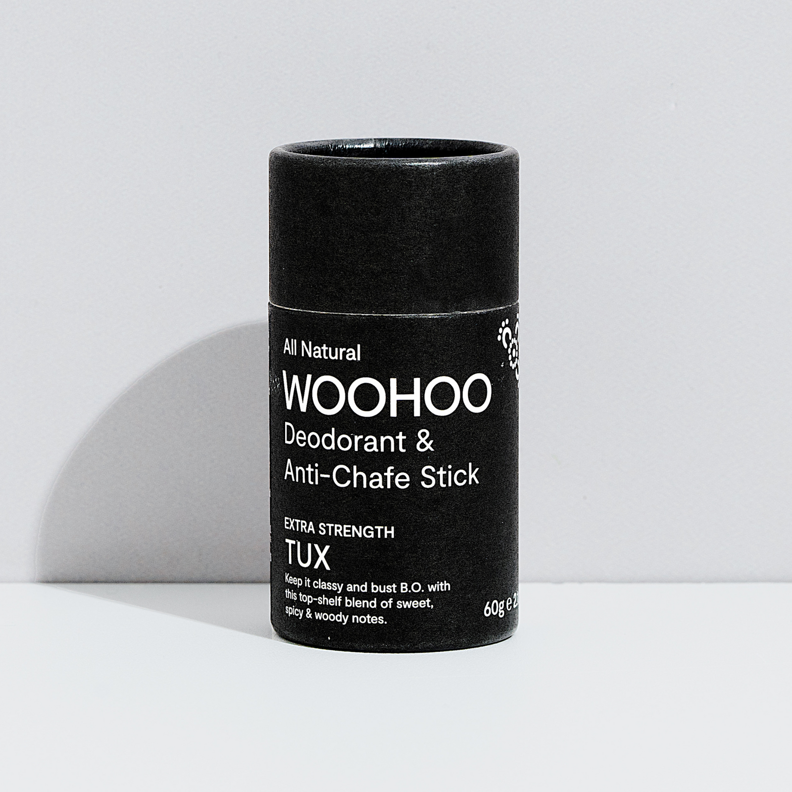 Woohoo Natural Deodorant & Anti-Chafe Stick (Tux) 60g - NEW FORMULA